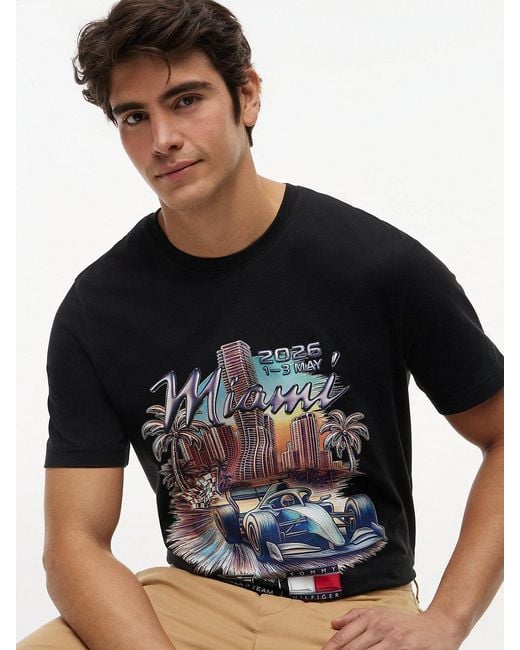 Tommy Hilfiger Black Th X Cadillac Formula 1® Team Miami T-shirt for men