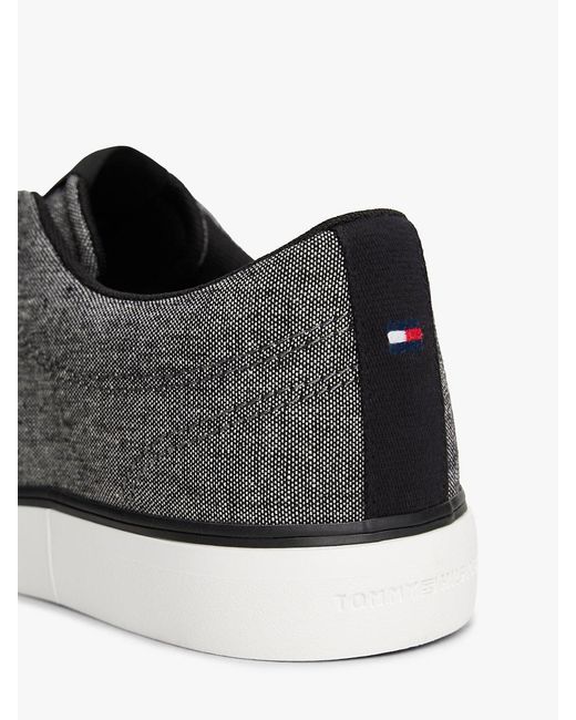 Tommy Hilfiger White Linen Chambray Jacquard Trainers for men