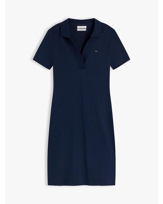 Tommy Hilfiger Blue 1985 Slim Mini Short Sleeve Polo Dress