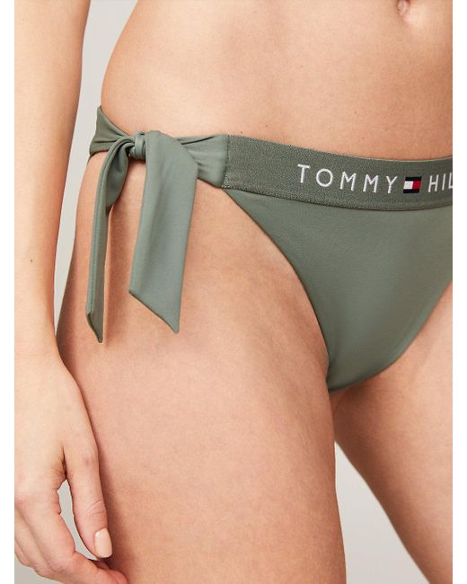 Tommy Hilfiger Green Original Side Tie Cheeky Bikini Bottoms