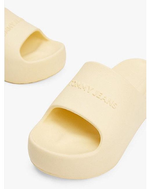 Chanclas Con Plataforma Y Logo Tommy Hilfiger de color Natural