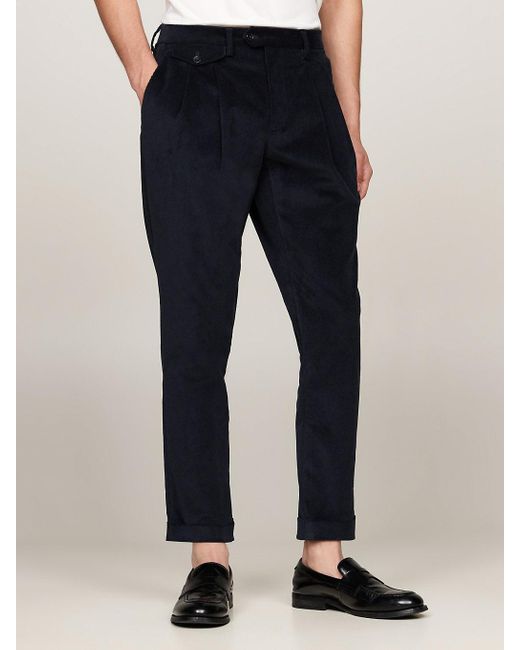 Tommy Hilfiger Blue Tailored Corduroy Trousers for men