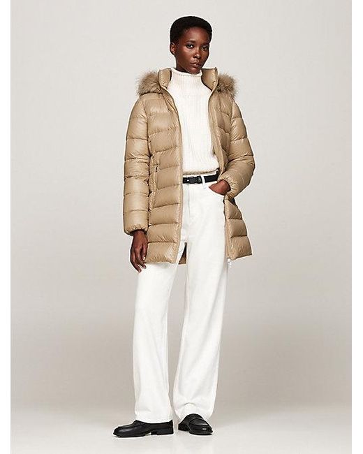 Abrigo Acolchado Con Relleno De Plumón Tommy Hilfiger de color Natural