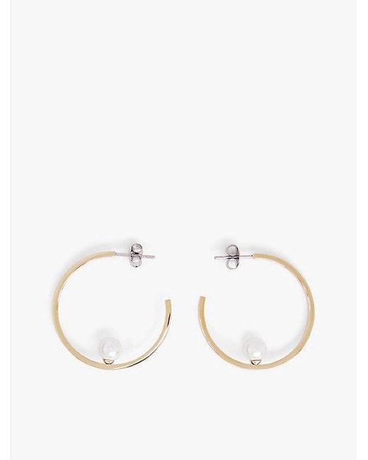 Tommy Hilfiger Vergulde Oorringen Met Glazen Parels in het Natural