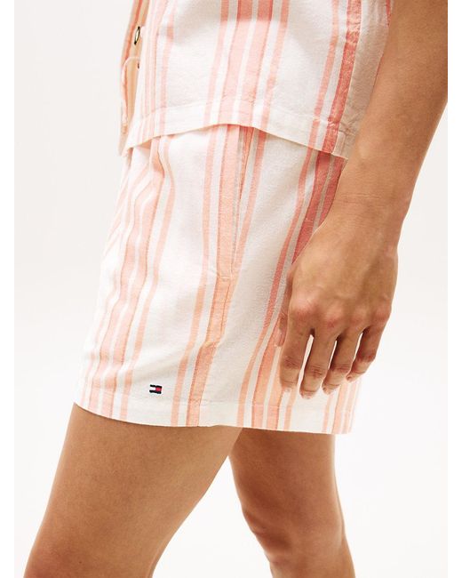 Tommy Hilfiger Pink Essential Shorts Pyjama Set With Linen