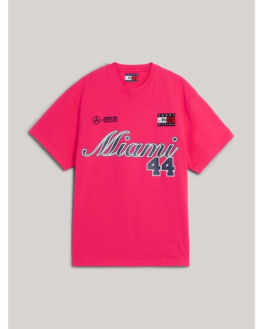 Tommy Hilfiger Pink Tommy X Mercedes-amg F1 X Awake Ny Back Logo T-shirt for men