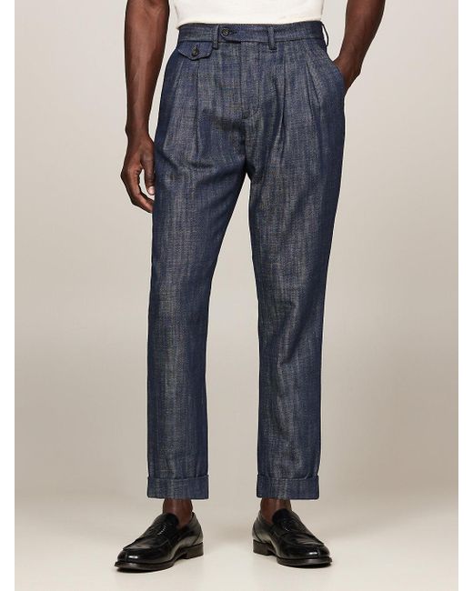 Pantalon coupe standard à ourlets retroussés Tommy Hilfiger pour homme en coloris Blue