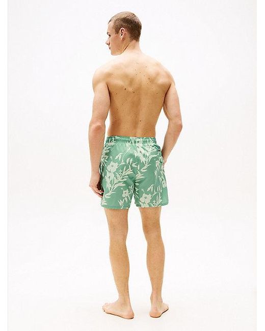 Tommy Hilfiger Original Mittellange Badeshorts Mit Print in Green für Herren