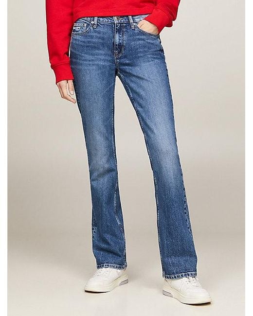 Tommy Hilfiger Blue Maddie Bootcut Jeans mit mittelhohem Bund