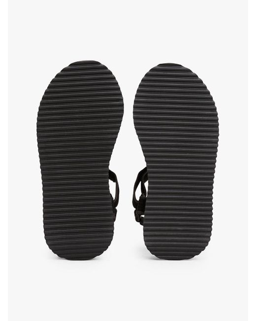 Tommy Hilfiger Black Webbing Cleat Platform Sandals