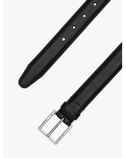Tommy Hilfiger Leren Riem Met Vierkante Gesp in het Black voor heren