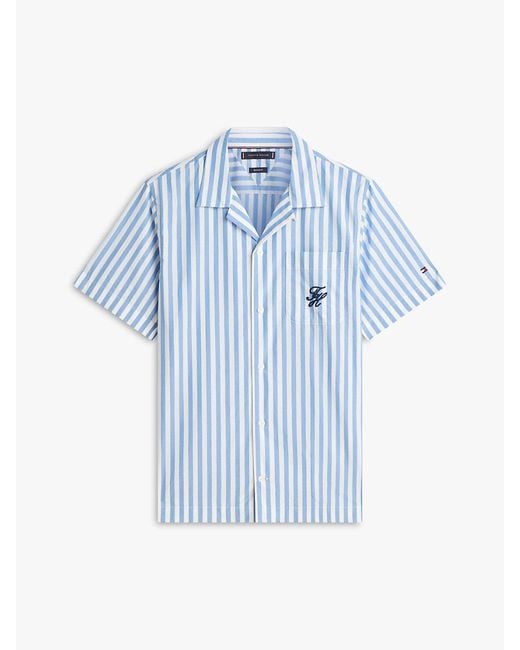 Tommy Hilfiger Blue Regular Fit Paper Touch Short Sleeve Shirt for men