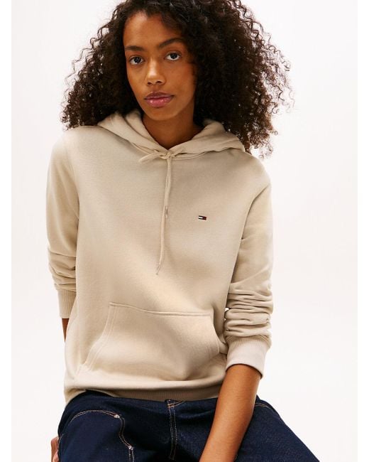 Felpa Con Cappuccio E Bandierina Ricamata di Tommy Hilfiger in Natural