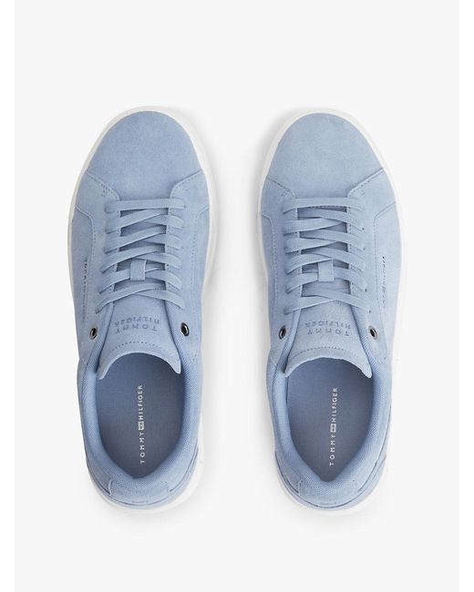 Tommy Hilfiger Blue Suede Court Trainers for men