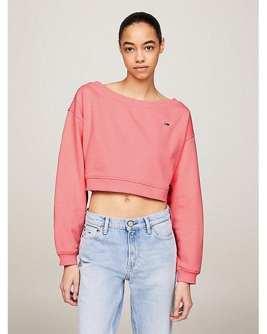 Tommy Hilfiger Red Essential Cropped Fit Pullover