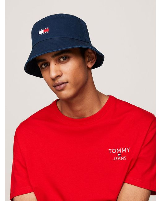 Tommy Hilfiger Blue Heritage Logo Bucket Hat for men