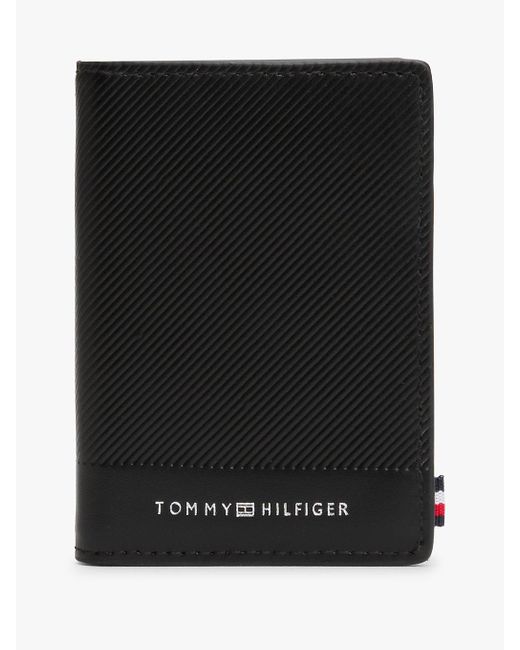 Portefeuille À Deux Volets En Cuir À Logo Tommy Hilfiger pour homme en coloris Black