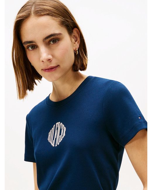 Tommy Hilfiger Blue Logo Crew Neck T-Shirt