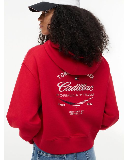 Tommy Hilfiger Red Th X Cadillac Formula 1 Team Logo Hoody