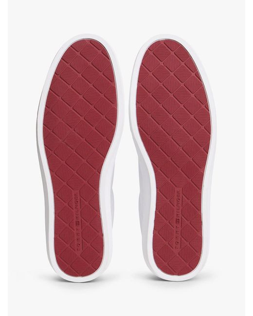 Tommy Hilfiger White Premium Leather Cupsole Trainers for men