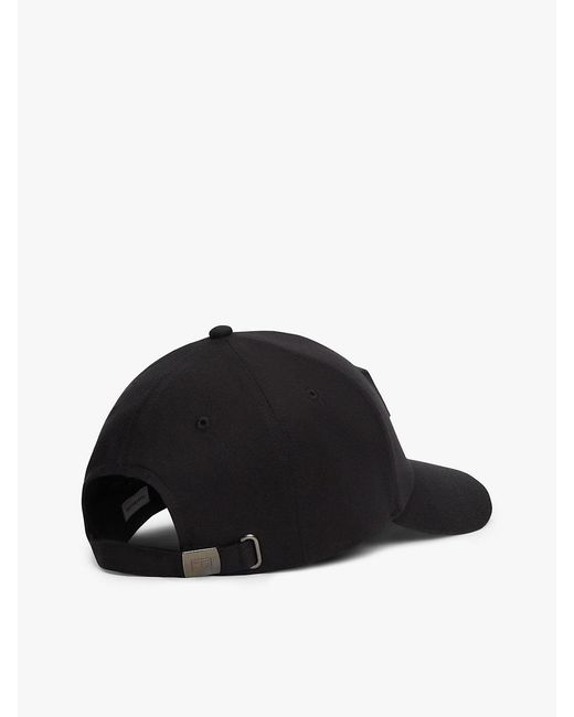 Tommy Hilfiger Black Hilfiger Flag Patch Gabardine Baseball Cap for men