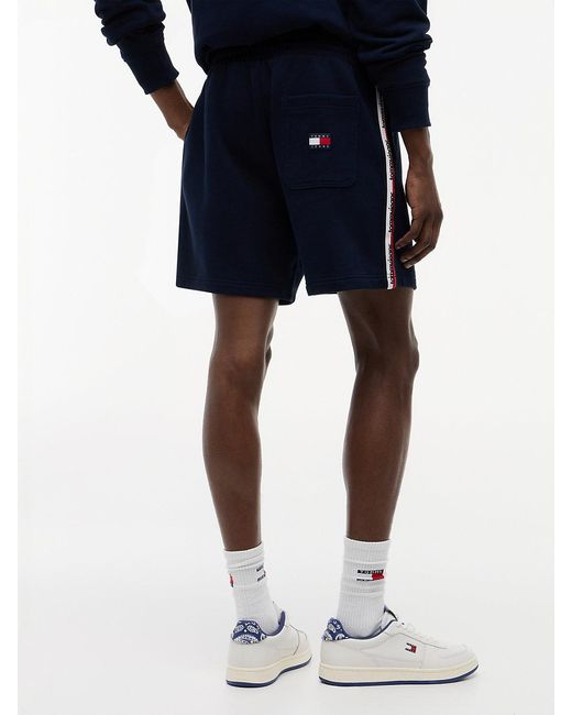 Tommy Hilfiger Blue Global Stripe Logo Tape Sweat Shorts for men