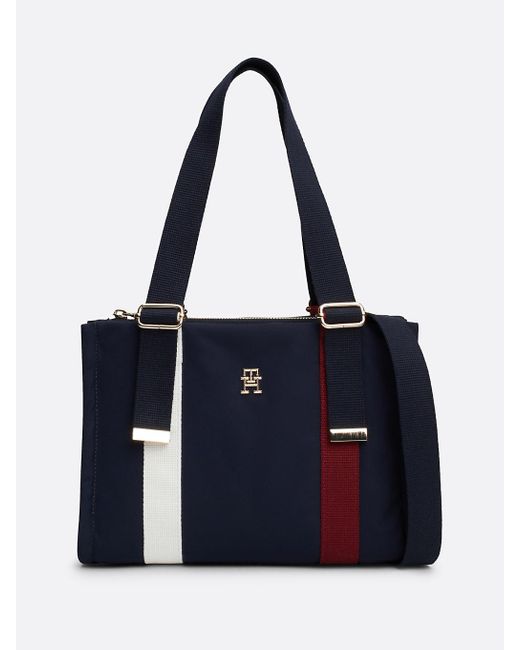 Tommy Hilfiger Blue Th Monogram Colour-blocked Tote