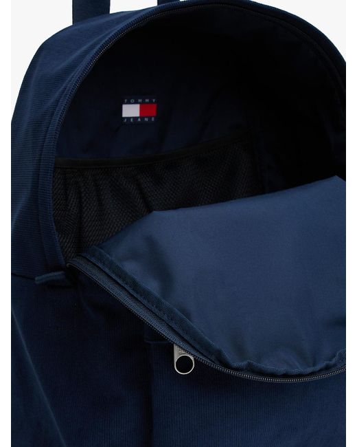 Tommy Hilfiger Blue Essential Corduroy Logo Dome Backpack for men