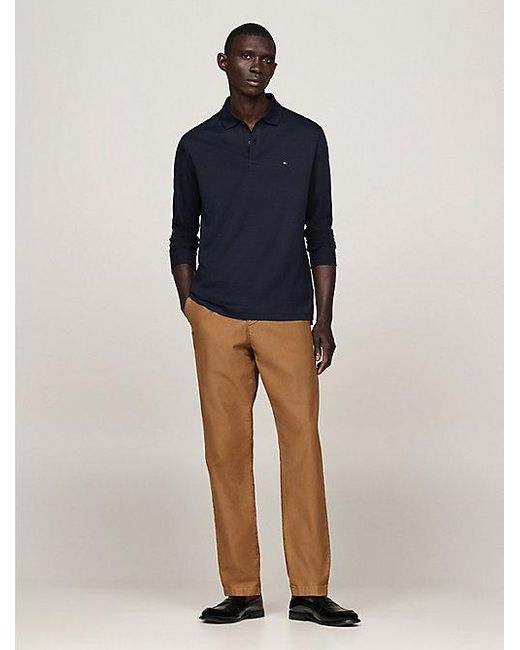 Polo De Manga Larga Y Corte Regular Tommy Hilfiger de hombre de color Azul Lyst