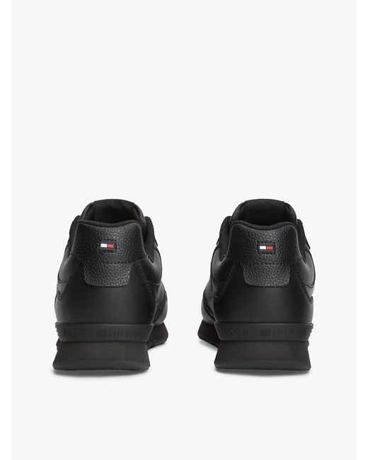 Tommy Hilfiger Black Logo Lightweight Trainers With Leather for men