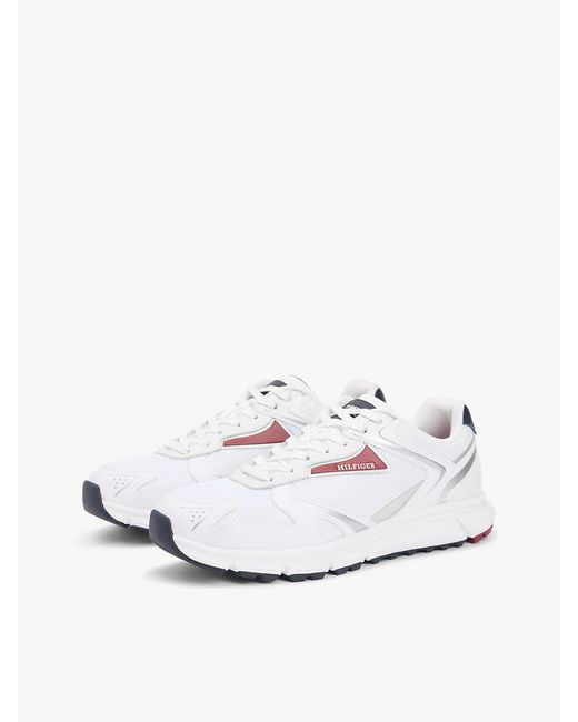 Tommy Hilfiger White Logo Mixed Texture Cleat Trainers for men
