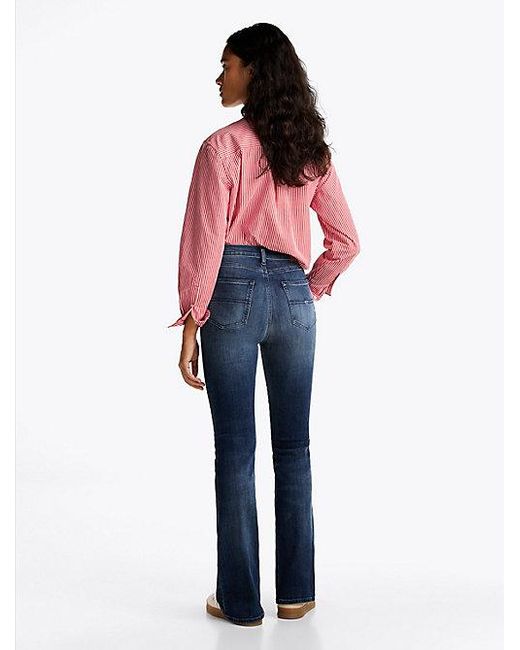 Vaqueros Sylvia De Talle Alto Con Pernera Acampanada Tommy Hilfiger de color Red