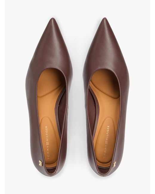 Tommy Hilfiger Brown Leather Th Monogram High Heels