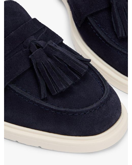 Tommy Hilfiger Blue Lightweight Suede Tassel Loafers