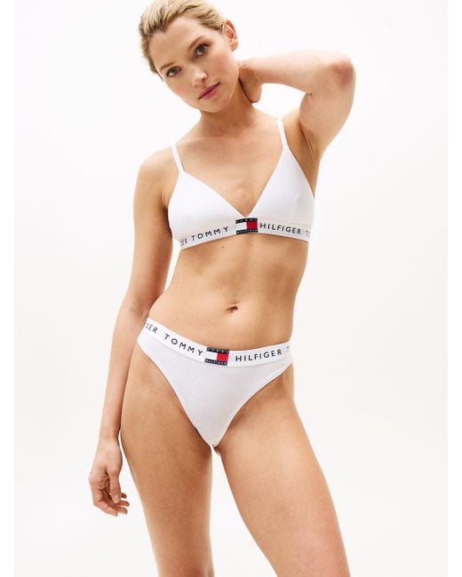Bralette Heritage Rembourrée À Logo Tommy Hilfiger en coloris White