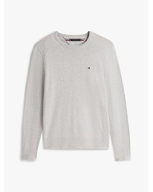 Tommy Hilfiger Trui Met Ronde Hals En Geborduurde Vlag in het Gray voor heren