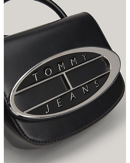 Tommy Hilfiger Black Crossbody-Tasche mit Logo-Emblem