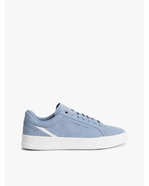 Tommy Hilfiger Blue Suede Court Trainers for men