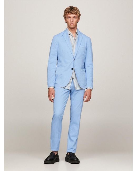 Tommy Hilfiger Blue Garment Dyed Twill Slim Fit Suit for men