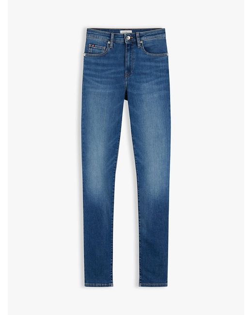Tommy Hilfiger Blue Como Whiskered Mid Rise Skinny Jeans