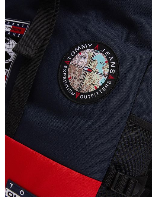 Tommy Hilfiger Blue Archive Logo Mesh Pocket Backpack for men