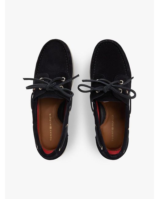 Tommy Hilfiger White Suede Boat Shoes