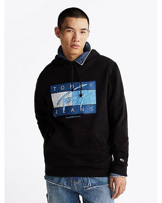 Tommy Hilfiger Hoodie Met Trekkoord En Logo in het Black voor heren