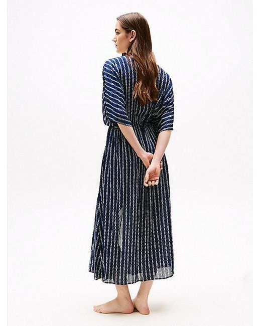 Tommy Hilfiger Blue Kaftan Mit Print Und Tunnelzug An Taille