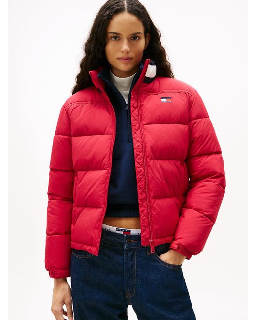 Tommy Hilfiger Red Logo Relaxed Puffer Jacket