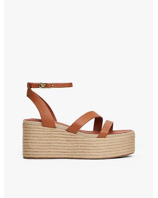 Alpargatas De Piel Con Plataforma Tommy Hilfiger de color Natural