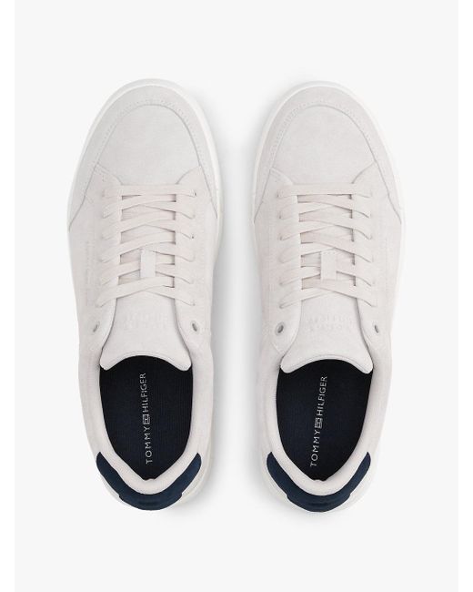 Baskets En Daim À Semelle Épaisse Tommy Hilfiger pour homme en coloris White