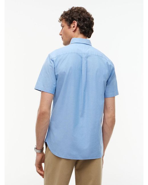 Tommy Hilfiger Blue Regular Fit Lightweight Short Sleeve Oxford Shirt for men