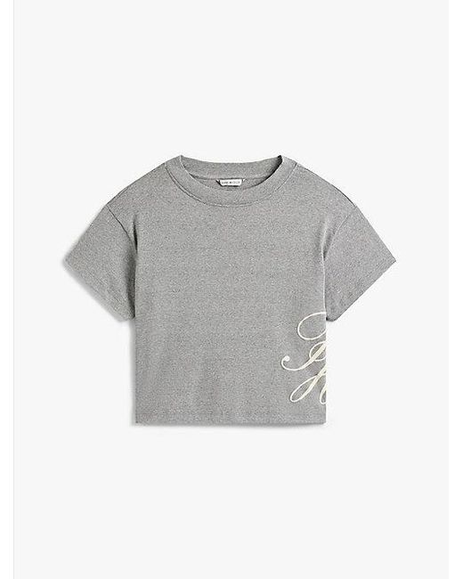 Camiseta De Corte Amplio Con Logo Tommy Hilfiger de color Gray