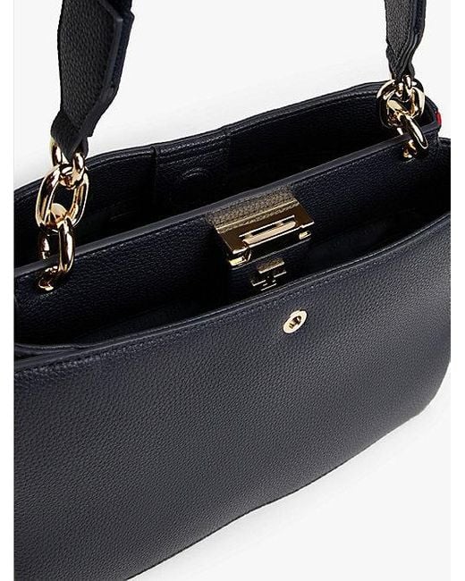 Bolso Satchel Con Monograma Th Tommy Hilfiger de color Blue